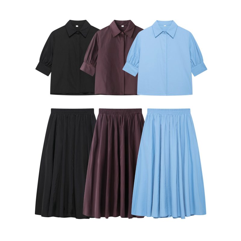 Summer Puff Sleeve Two-Piece Vacation Dress - Image 2