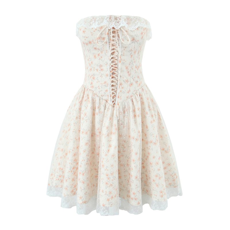 Women’s Puffy Strapless Dress with Cinched Waist - Image 2