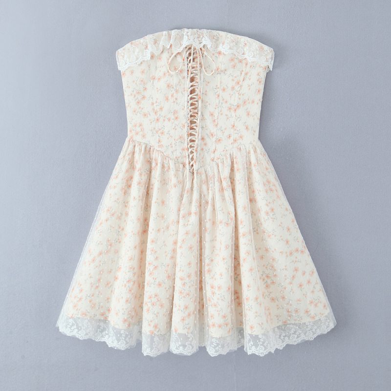 Women’s Puffy Strapless Dress with Cinched Waist - Image 3