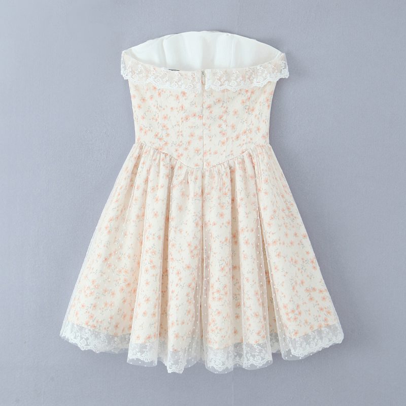 Women’s Puffy Strapless Dress with Cinched Waist - Image 4