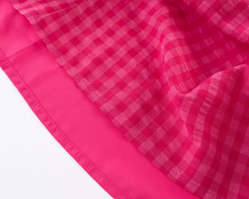 Plaid Suspender Dress with Bow Tie Neckline - Image 4