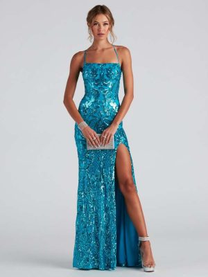 Women’s Elegant Off-Shoulder Sequin Evening Dress
