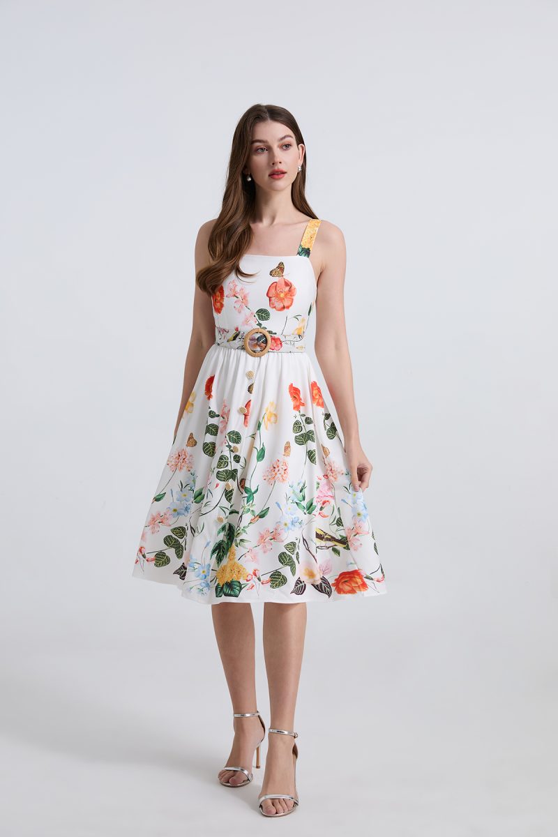 Printed Halter Dress Women’s Summer Vacation Style