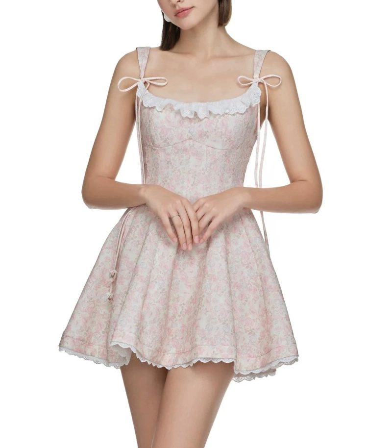 Double Strap Smocked Princess Dress in Pink