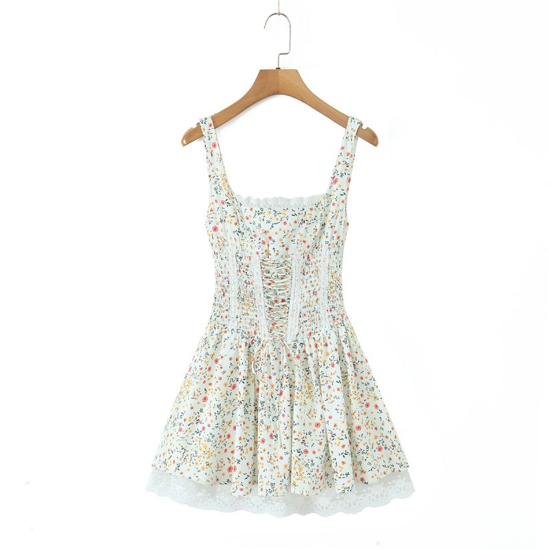 Printed Spring Dress with Waist Shaping Fit - Image 2