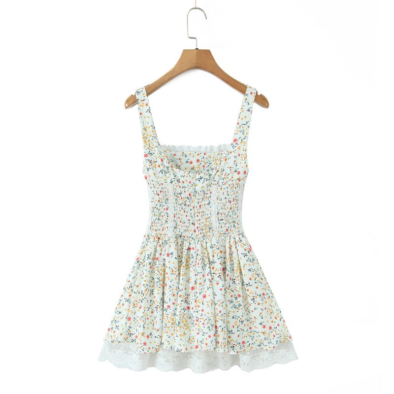 Printed Spring Dress with Waist Shaping Fit - Image 3