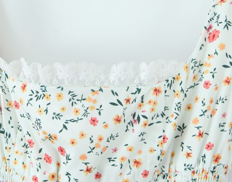 Printed Spring Dress with Waist Shaping Fit - Image 4