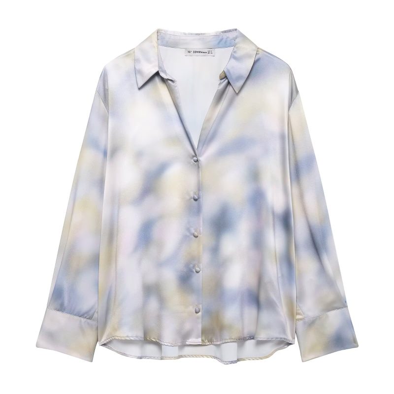 Silk Satin Tie-Dye Two-Piece Dress Set - Image 2