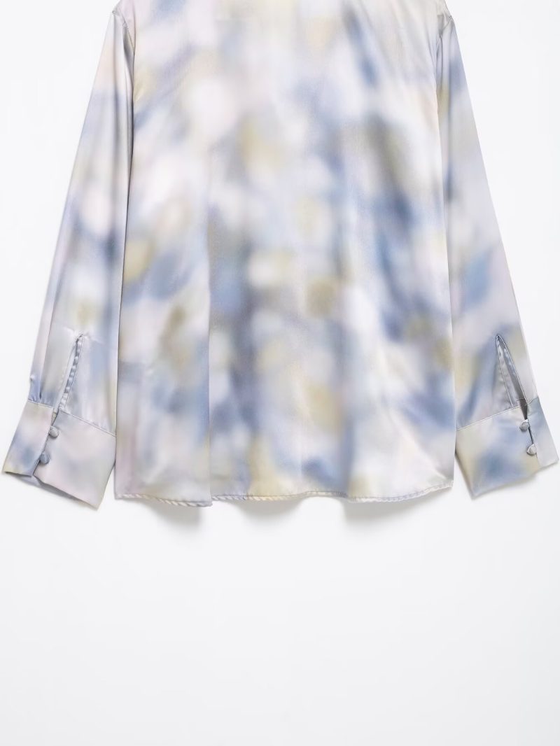 Silk Satin Tie-Dye Two-Piece Dress Set - Image 4
