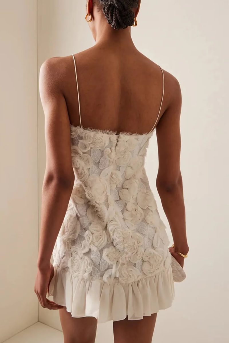 Chiffon Floral Patchwork Sling Dress for Spring - Image 2
