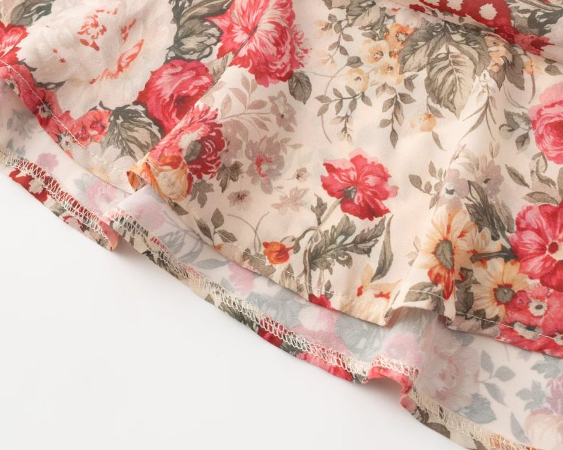 Sweet Printed Bow Tie Slim Backless Dress - Image 4