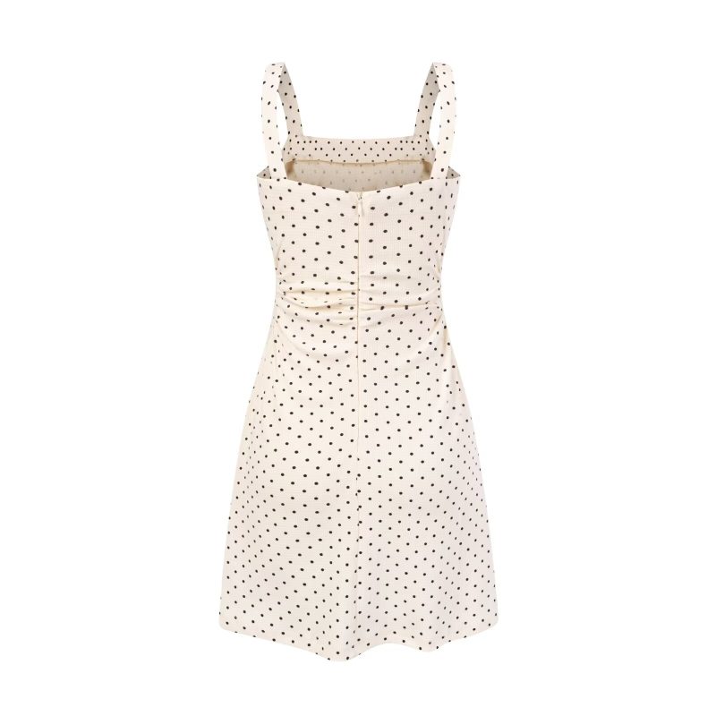 Retro Polka Dot Slimming Vacation Dress - Image 2