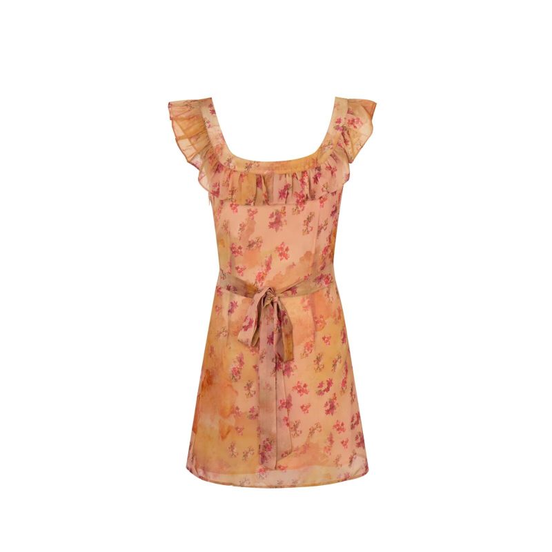 Fitted Waist Dress with Doll Collar Detail - Image 2