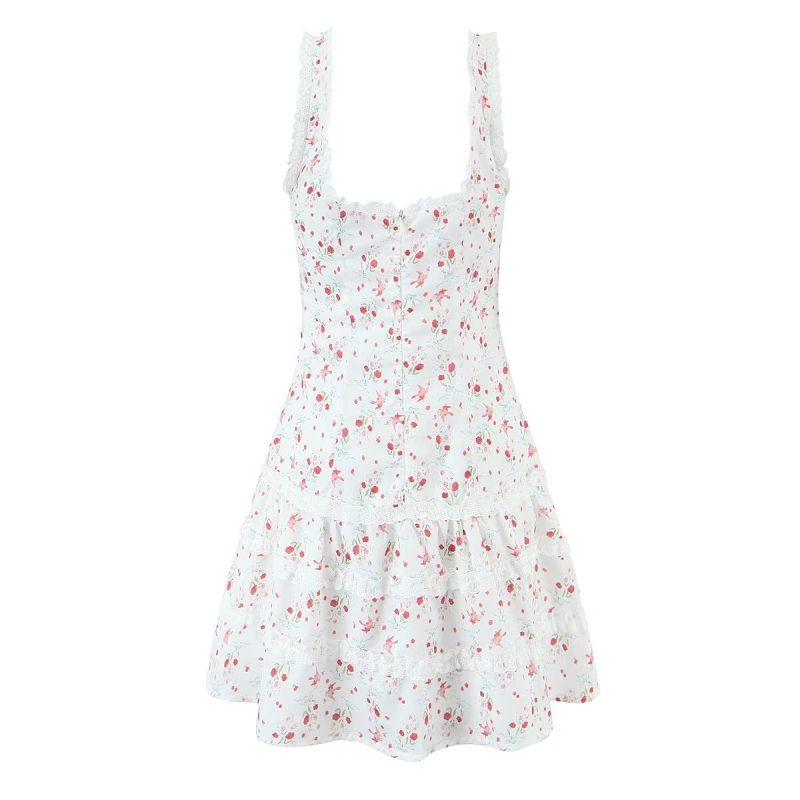 Sleeveless French Dress with Delicate Ruffle Design - Image 4