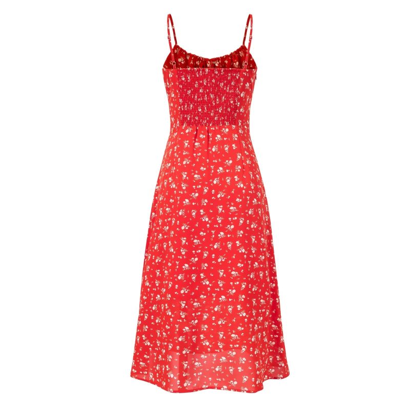 Floral Drawstring Strap Dress for Spring Holidays - Image 4