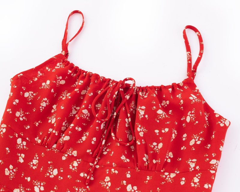 Fresh Summer Suspender Dress with Floral Print - Image 4