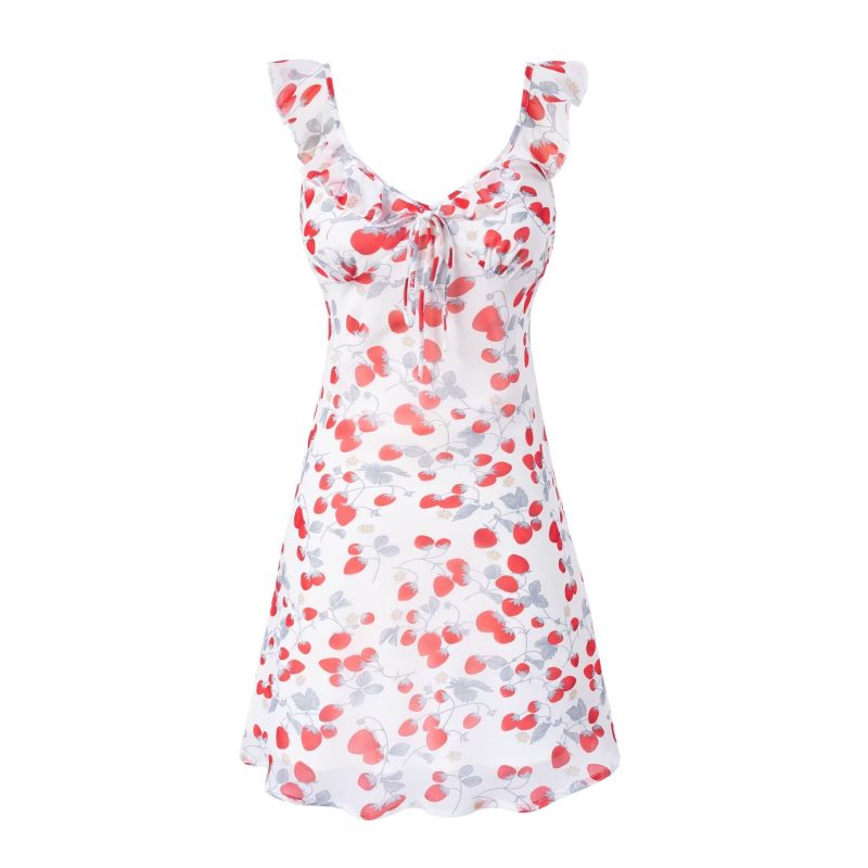 Cool Summer Floral Dress with White Background - Image 2