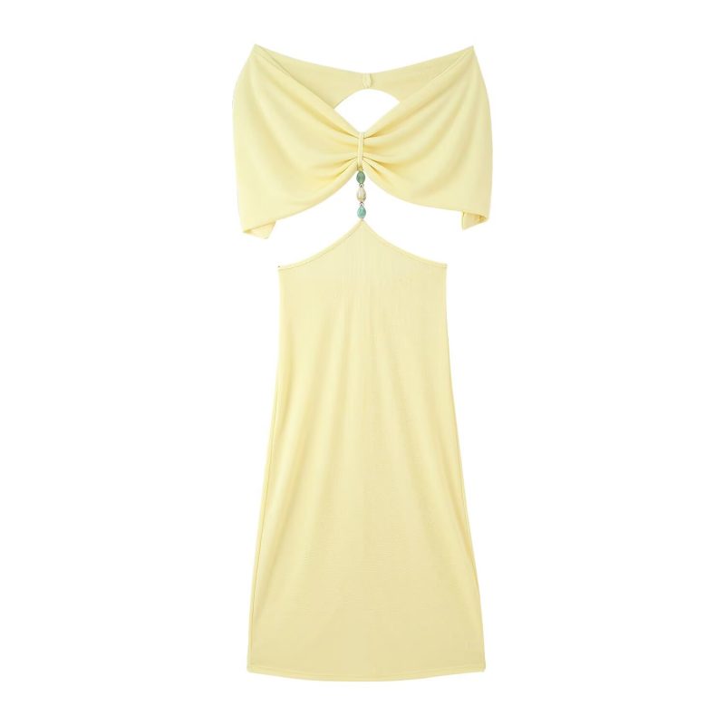 French Inspired Backless Beaded Women’s Evening Dress