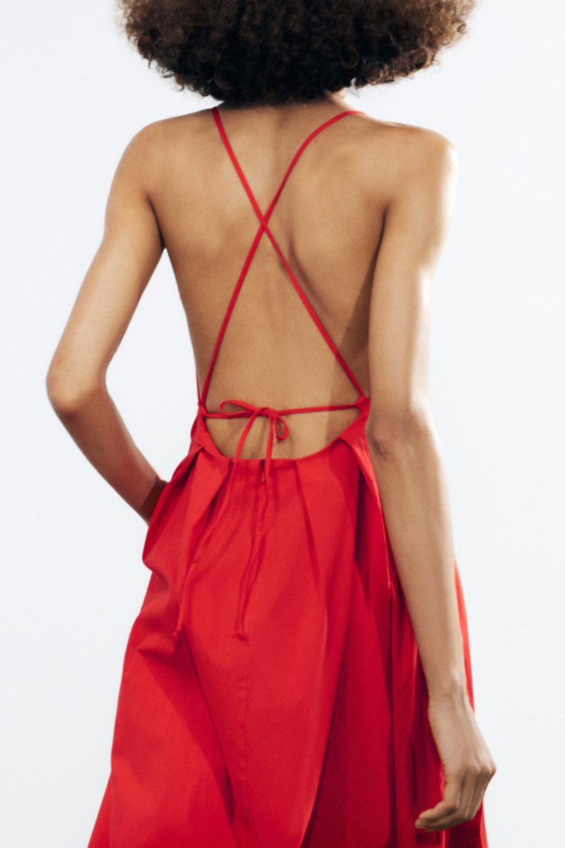 Women’s Spring V-Neck Bow Suspender Dress - Image 2