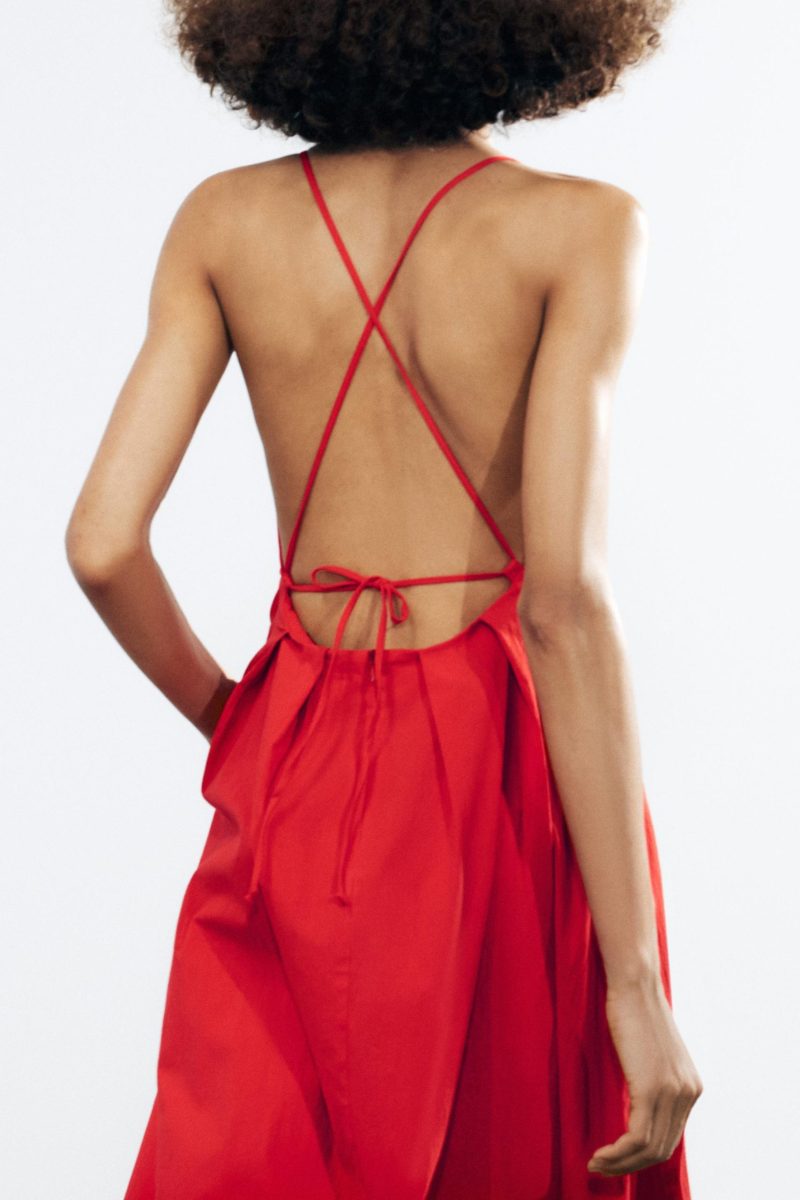 Women’s Spring V-Neck Bow Suspender Dress - Image 2