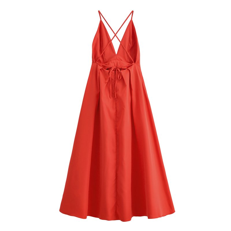 Women’s Spring V-Neck Bow Suspender Dress - Image 4