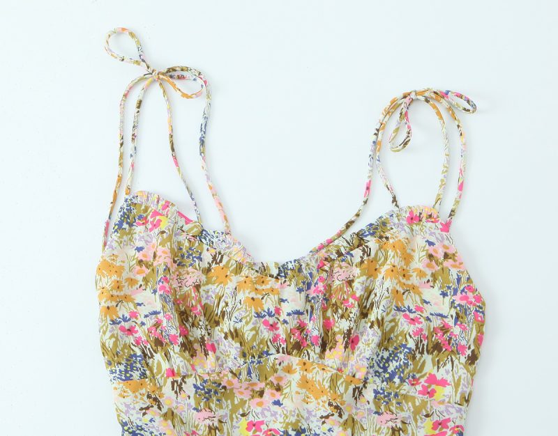Women’s Tie Neck Dress with Floral Print - Image 2