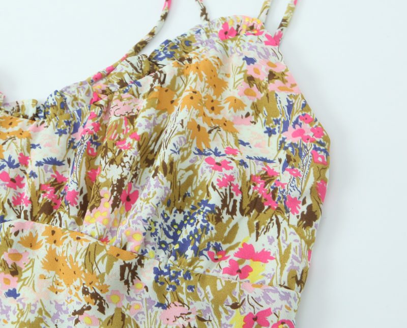 Women’s Tie Neck Dress with Floral Print - Image 3