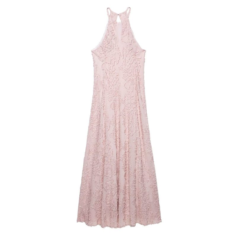 Women’s Summer Simple Texture Hanging Collar Dress - Image 4