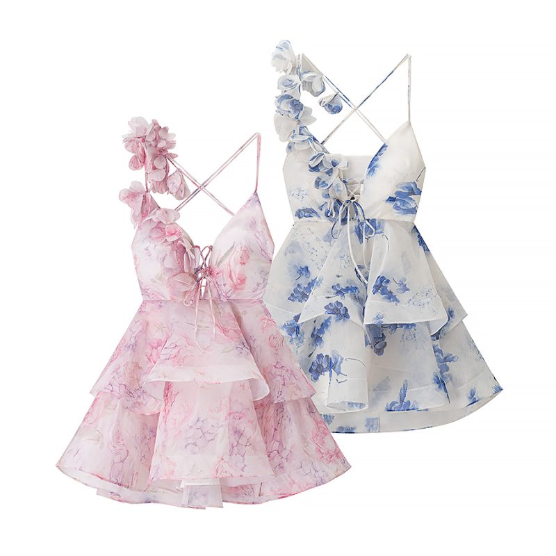 Fashionable Spaghetti Strap Floral Dress for Women - Image 2
