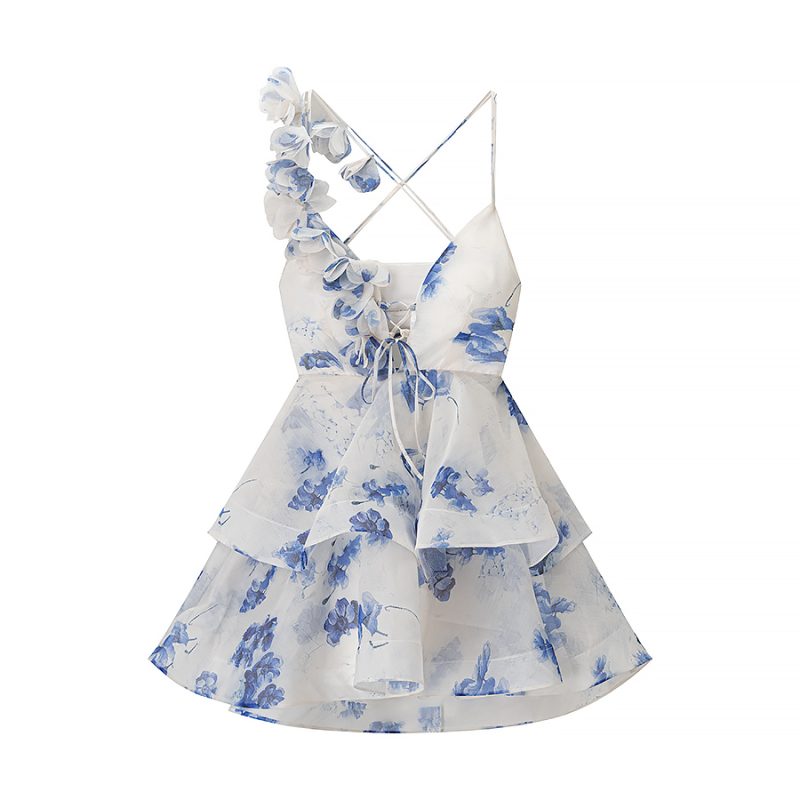 Fashionable Spaghetti Strap Floral Dress for Women - Image 3
