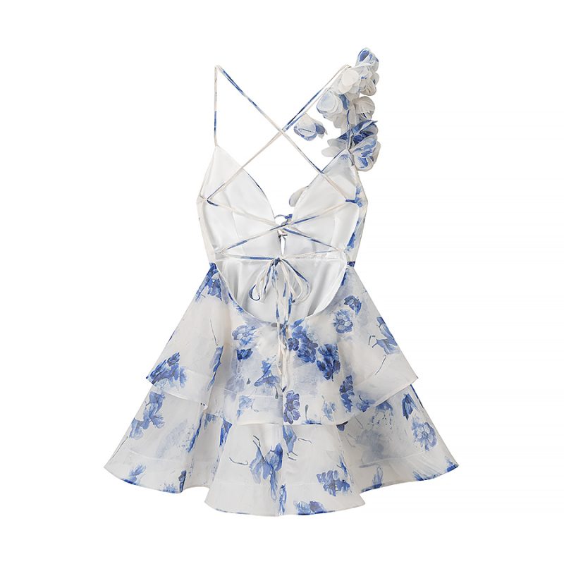 Fashionable Spaghetti Strap Floral Dress for Women - Image 4