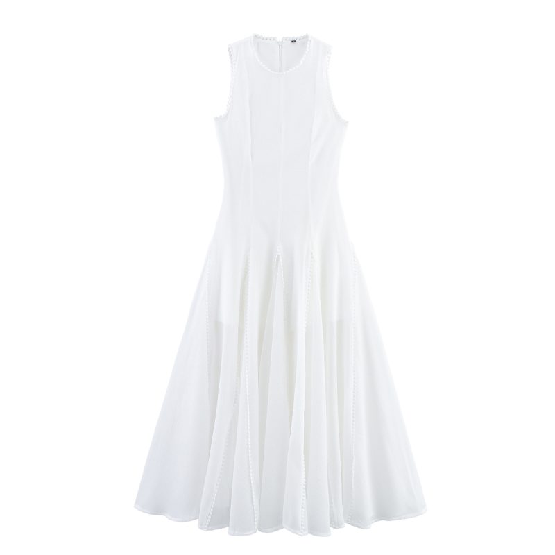 Women’s Sleeveless Round Neck Gold Maxi Dress