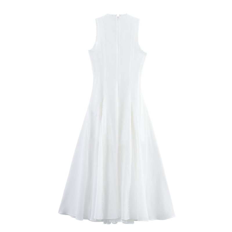 Women’s Sleeveless Round Neck Gold Maxi Dress - Image 2