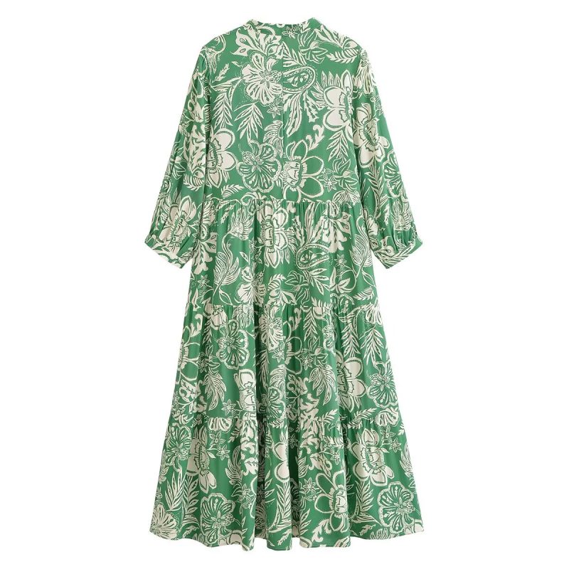 Rayon Printed Bohemian Beach Midi Dress - Image 4