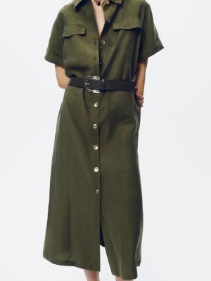 Belted Midi Dress for Women