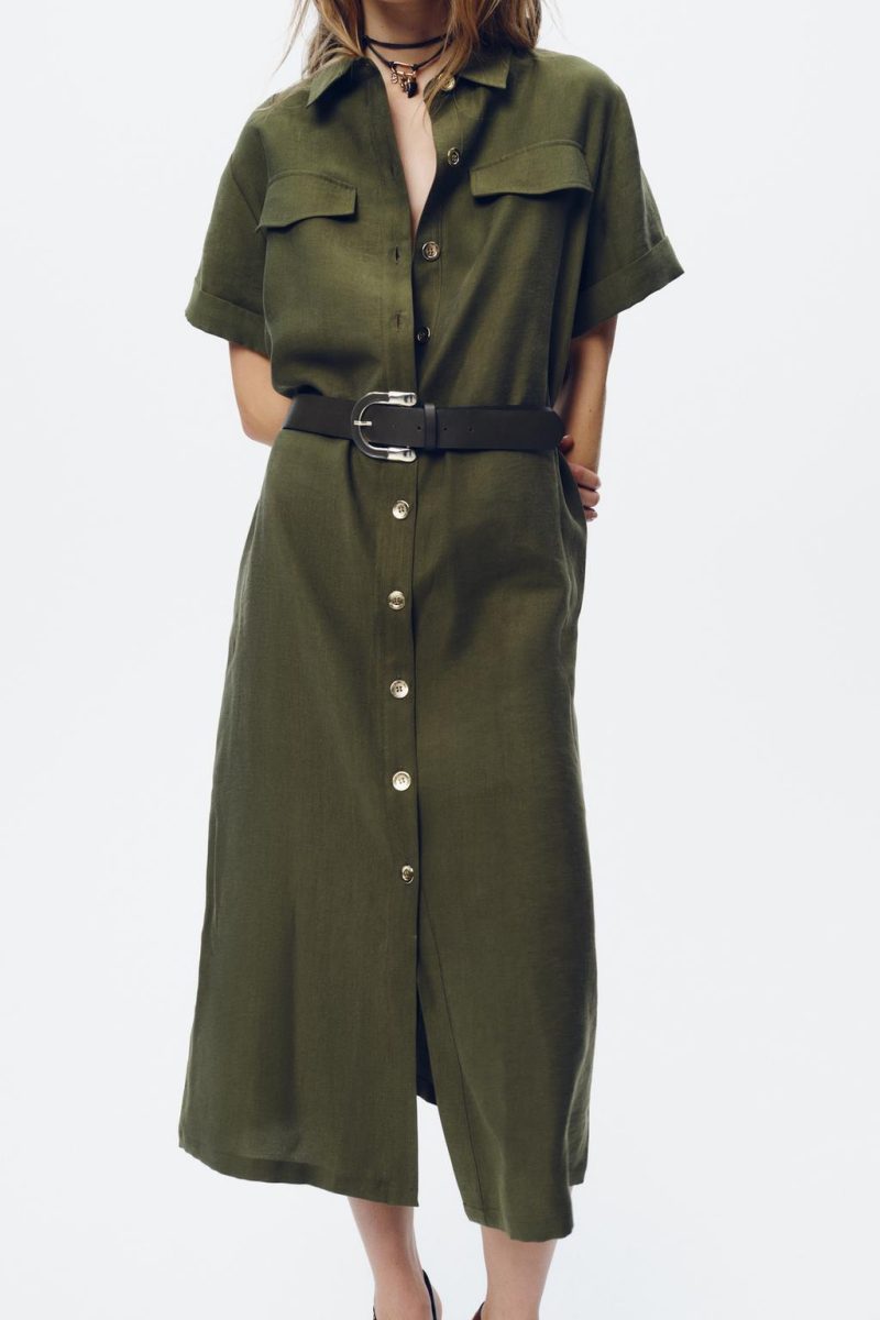Belted Midi Dress for Women
