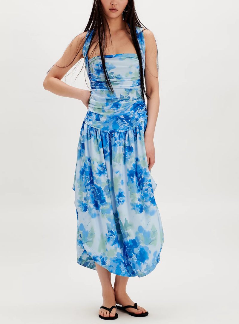 Women’s Vacation Cross Strap High-Low Dress