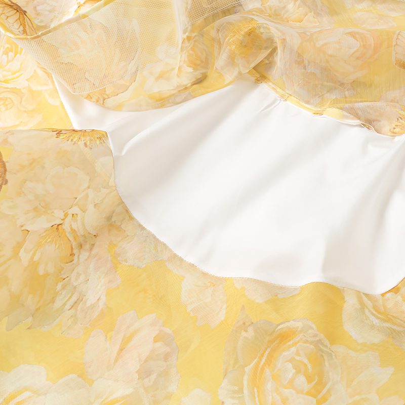 Western Style One-Shoulder Cutout Floral Dress - Image 4