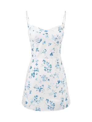 Waist-Tight Floral Dress for Summer Getaways