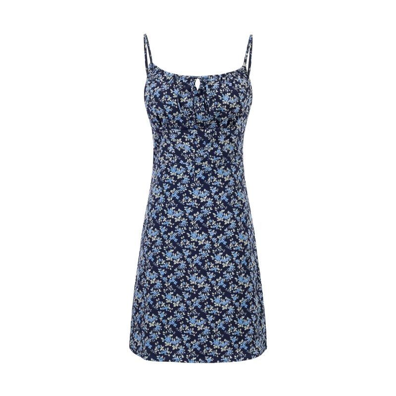 Women’s Backless Summer Dress with Floral Print