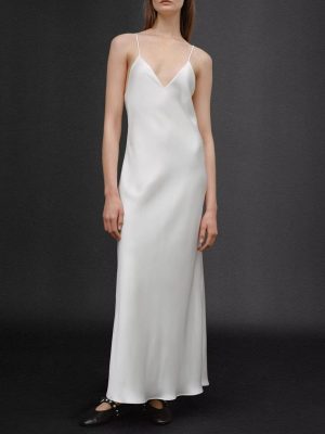 Summer Light Luxury Silk Satin Texture Midi Dress