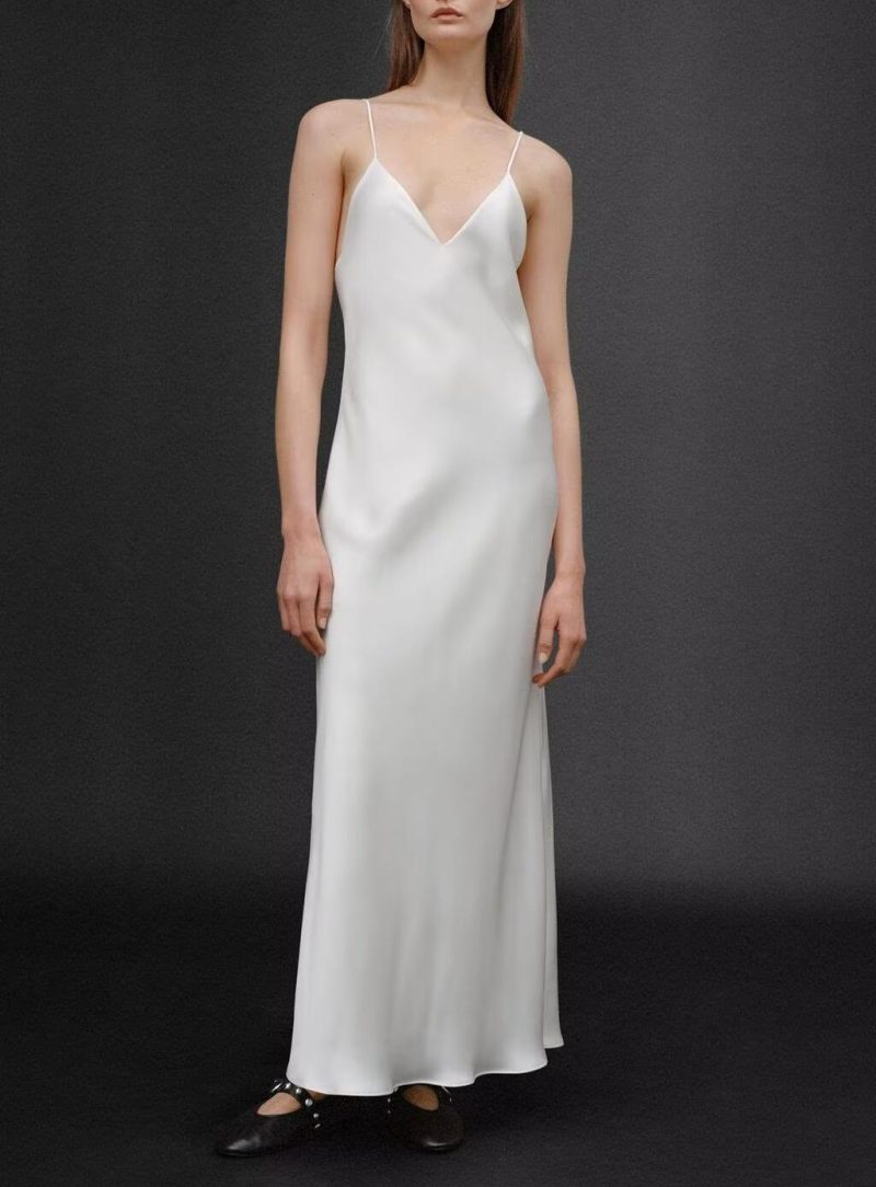 Summer Light Luxury Silk Satin Texture Midi Dress
