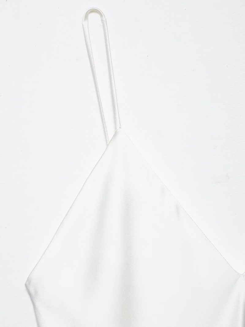 Summer Light Luxury Silk Satin Texture Midi Dress - Image 2