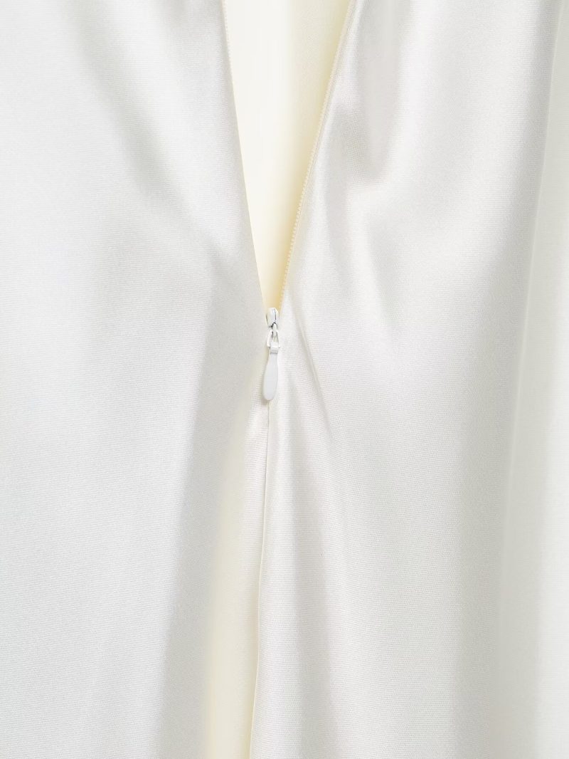 Summer Light Luxury Silk Satin Texture Midi Dress - Image 4