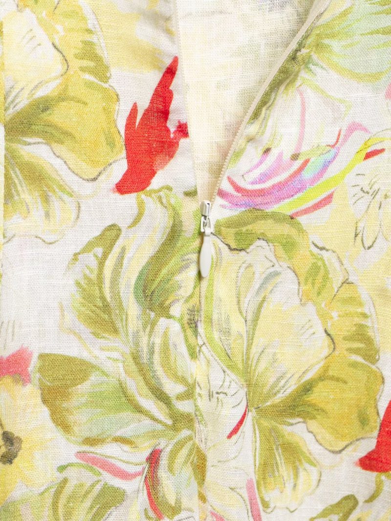 Women’s Summer Linen Blend Printed Slip Dress - Image 4