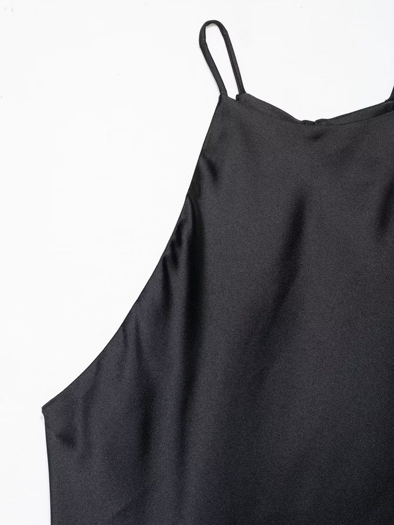 Summer Sleeveless Silk Satin Midi Dress Women - Image 2