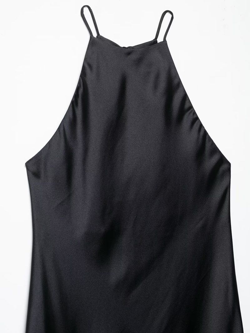 Summer Sleeveless Silk Satin Midi Dress Women - Image 3