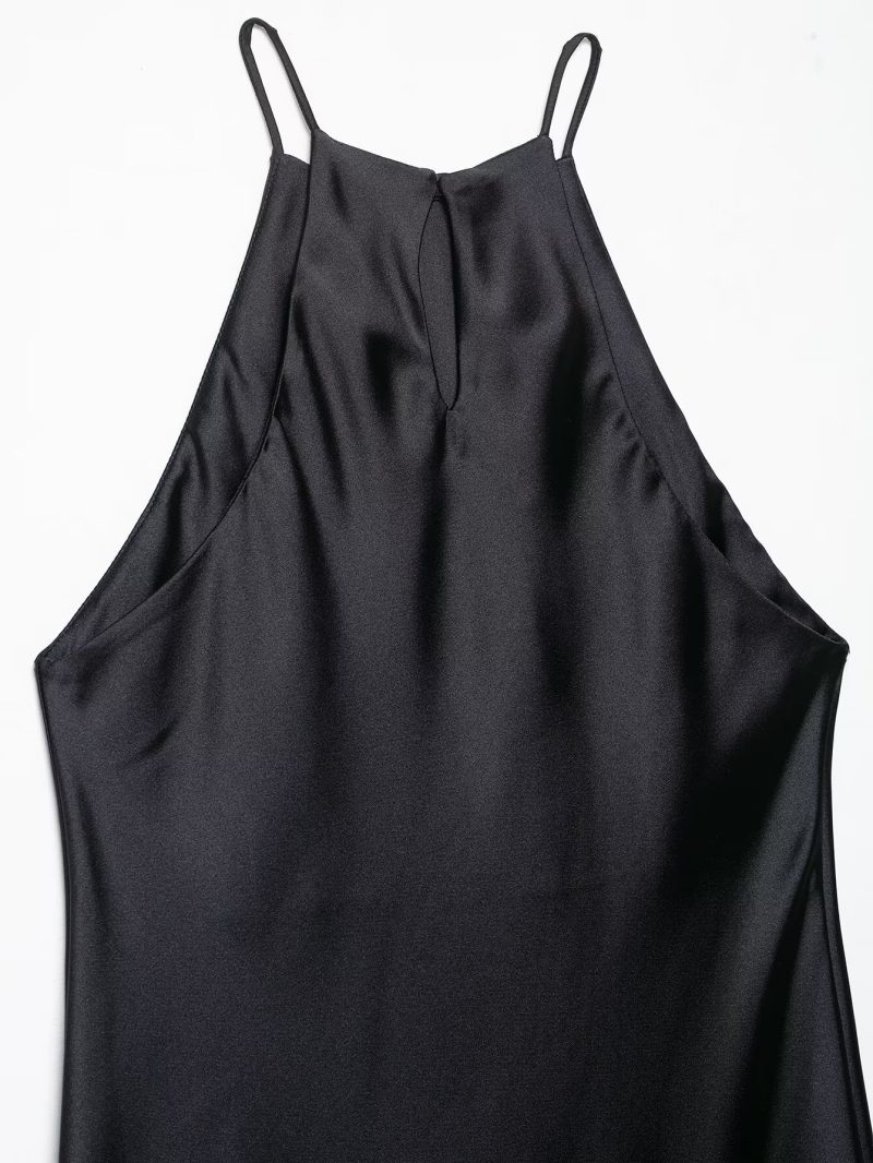 Summer Sleeveless Silk Satin Midi Dress Women - Image 4