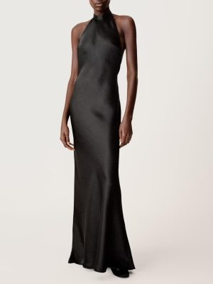 Summer Halter Silk Satin Texture Dress