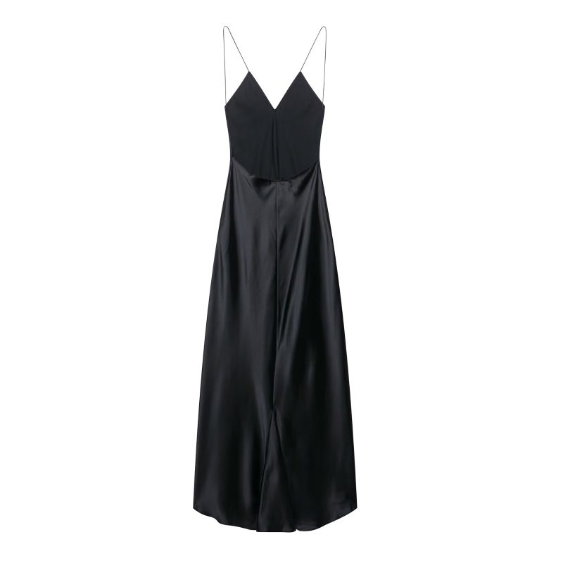 Summer Silk Satin Textured Spaghetti Strap Dress - Image 2
